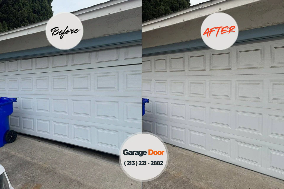 Before and after: garage door repair Silver Lake, NJ